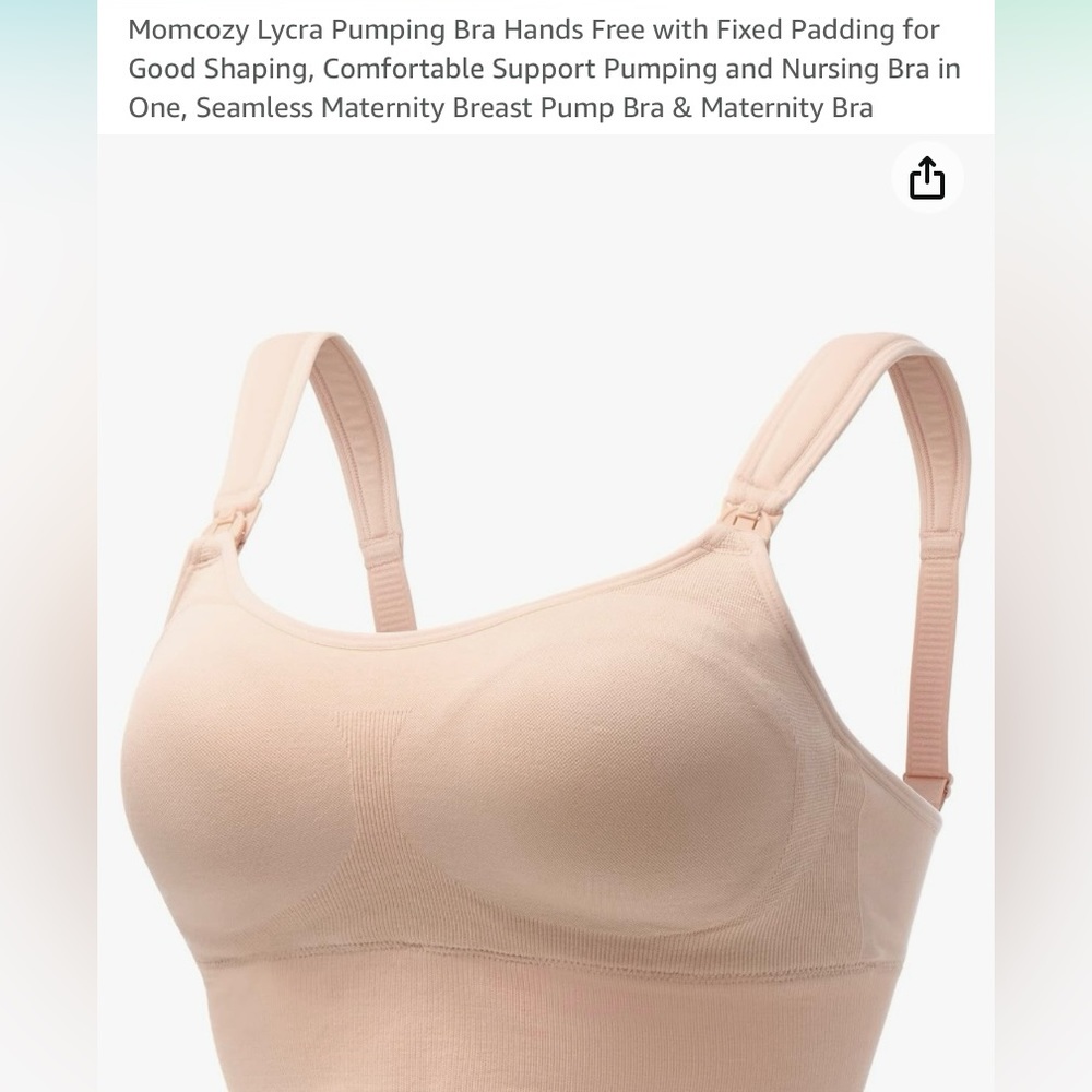 Momcozy Lycra Hands Free Pumping and Nursing Bra in One Size Large